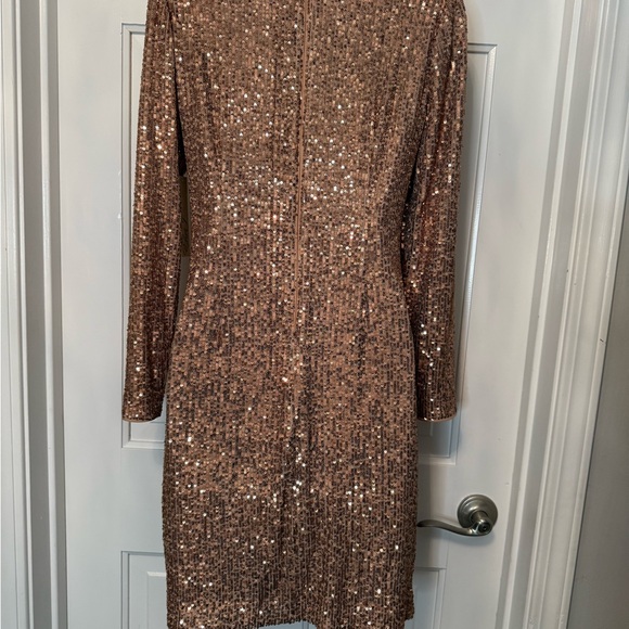 long sleeve cheetah mini dress Sequin One-Shoulder Leopard Mini Dress Leopard / S
